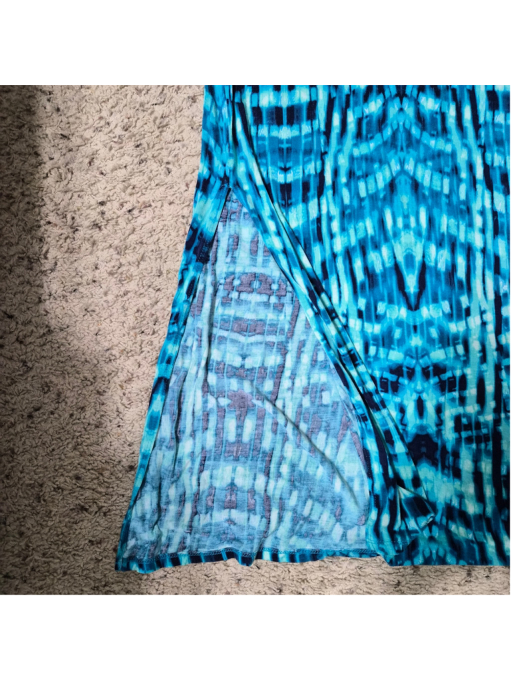Ana Women's Maxi Skirt Blue and Green Tie Dye Pattern Size M - Picture 2 of 8